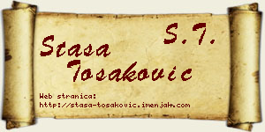 Staša Tošaković vizit kartica